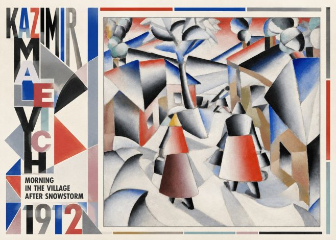 Kazimir Malevich Morning in the Village After Snowstorm No6 - Póster