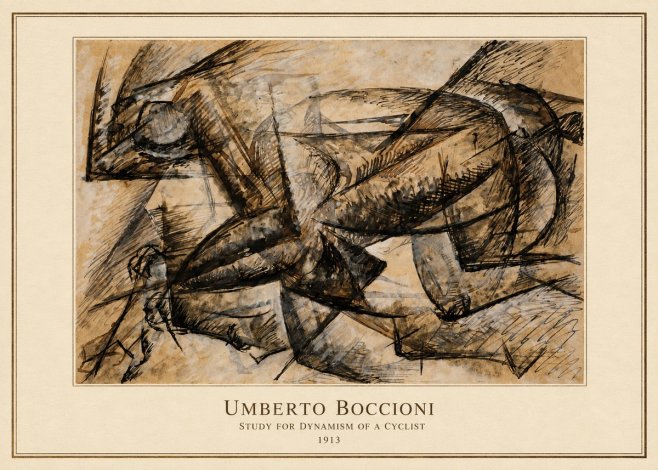 Umberto Boccioni Study for Dynamism of a Cyclist No4 - Póster