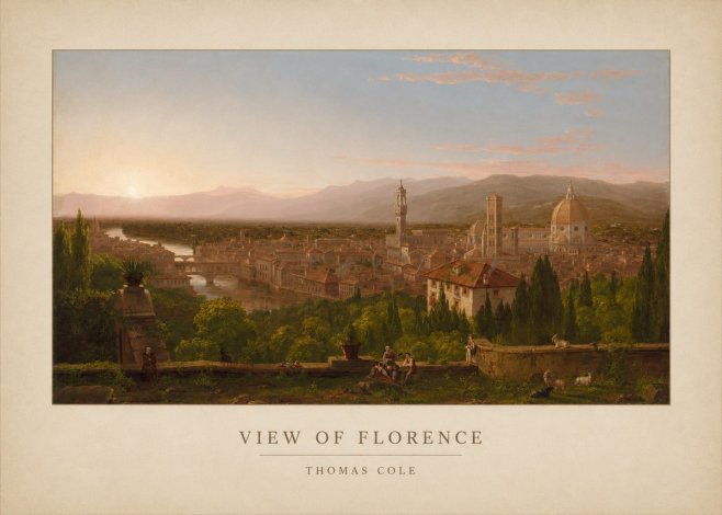 Thomas Cole View of Florence No3 - Póster