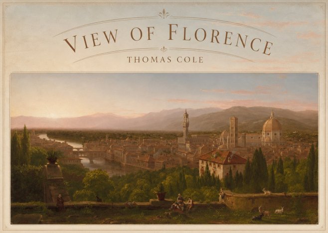 Thomas Cole View of Florence No5 - Póster