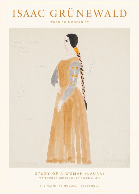 Isaac Grünewald Study of a Woman (Laura) No1 - Póster