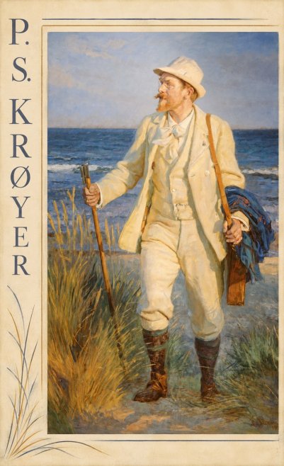 P.S. Krøyer Self-portrait by the Beach No2 - Póster