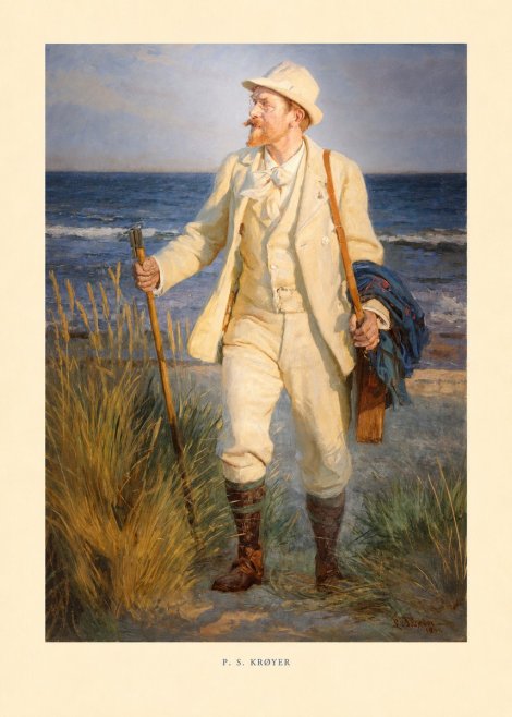 P.S. Krøyer Self-portrait by the Beach No6 - Póster