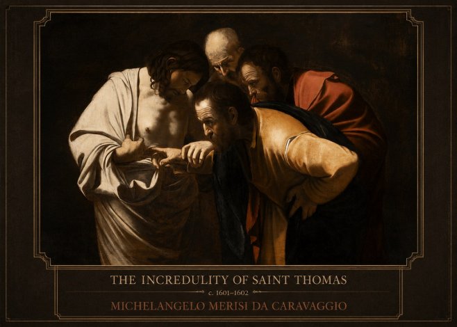 Michelangelo Merisi da Caravaggio The Incredulity of Saint Thomas III No1 - Póster
