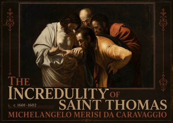 Michelangelo Merisi da Caravaggio The Incredulity of Saint Thomas III No3 - Póster