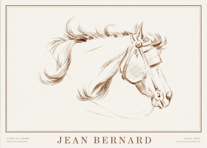 Jean Bernard Study of a Horse I No2 - Póster