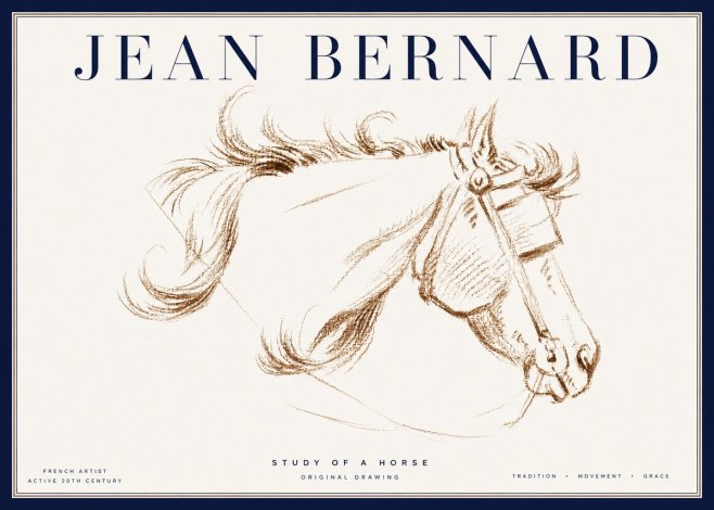 Jean Bernard Study of a Horse I No4 - Póster