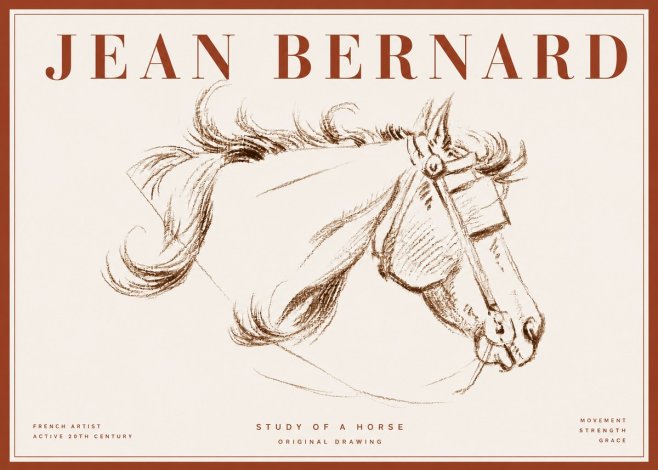 Jean Bernard Study of a Horse I No6 - Póster