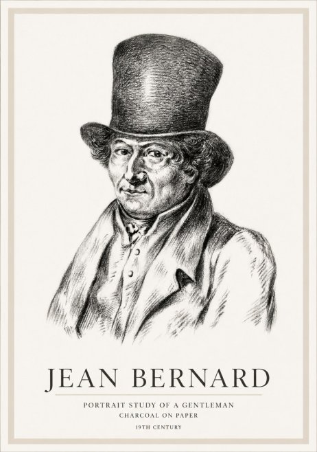 Jean Bernard Portrait Study of a Gentleman No1 - Póster