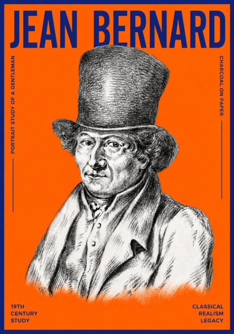 Jean Bernard Portrait Study of a Gentleman No2 - Póster