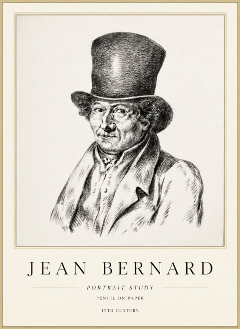 Jean Bernard Portrait Study of a Gentleman No3 - Póster