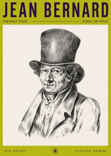 Jean Bernard Portrait Study of a Gentleman No5 - Póster