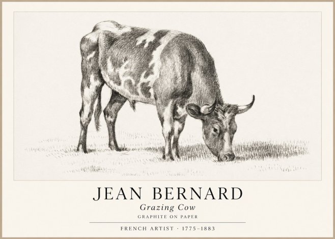 Jean Bernard Grazing Cow I No1 - Póster