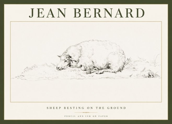 Jean Bernard Sheep Resting on the Ground No1 - Póster