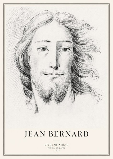 Jean Bernard Study of a Head No3 - Póster