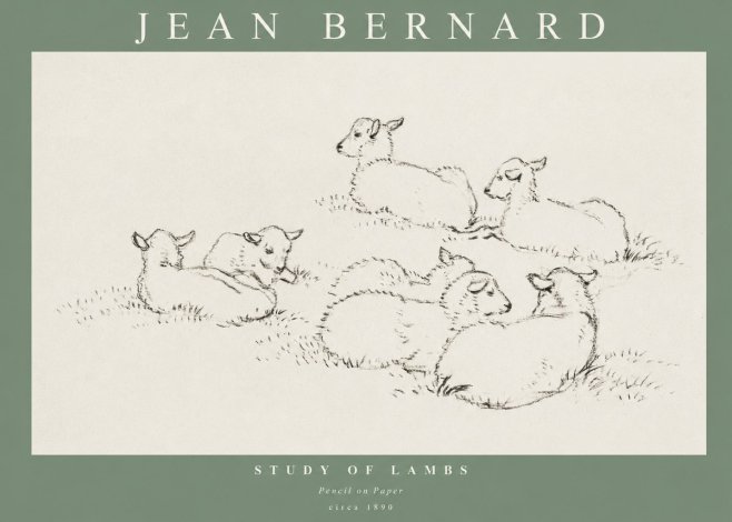 Jean Bernard Study of Lambs No1 - Póster