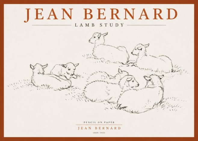 Jean Bernard Study of Lambs No4 - Póster