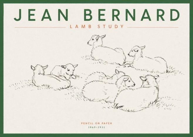 Jean Bernard Study of Lambs No5 - Póster