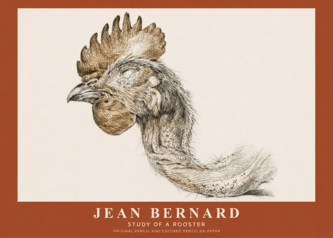 Jean Bernard Study of a Rooster Head No2 - Póster