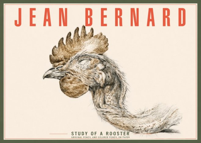 Jean Bernard Study of a Rooster Head No4 - Póster
