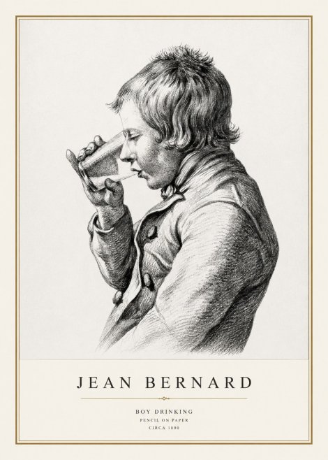 Jean Bernard Young Boy Drinking No3 - Póster