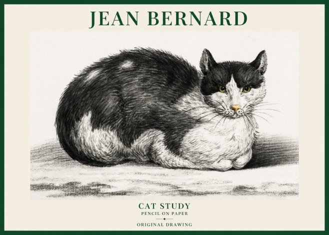 Jean Bernard Cat Study II No6 - Póster