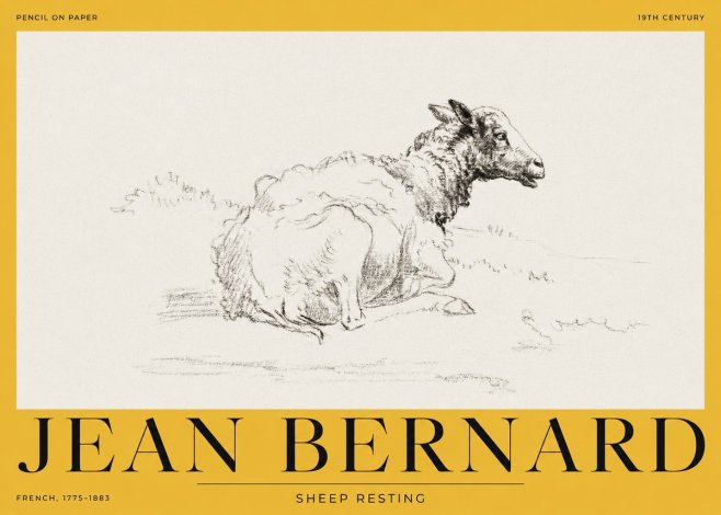 Jean Bernard Sheep Resting No2 - Póster