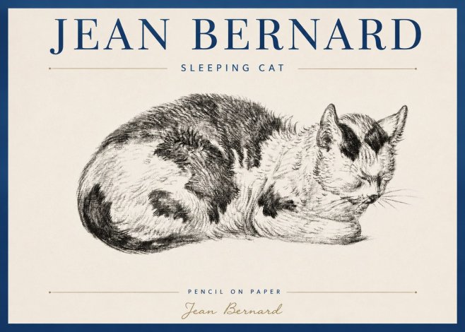 Jean Bernard Sleeping Cat I No3 - Póster