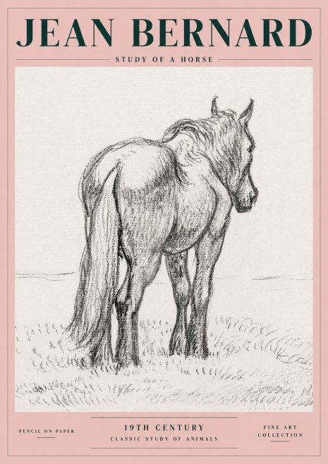 Jean Bernard Study of a Horse II No4 - Póster