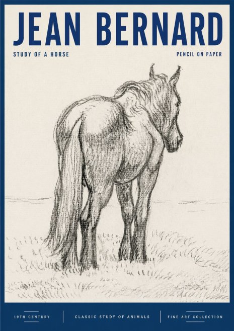 Jean Bernard Study of a Horse II No6 - Póster