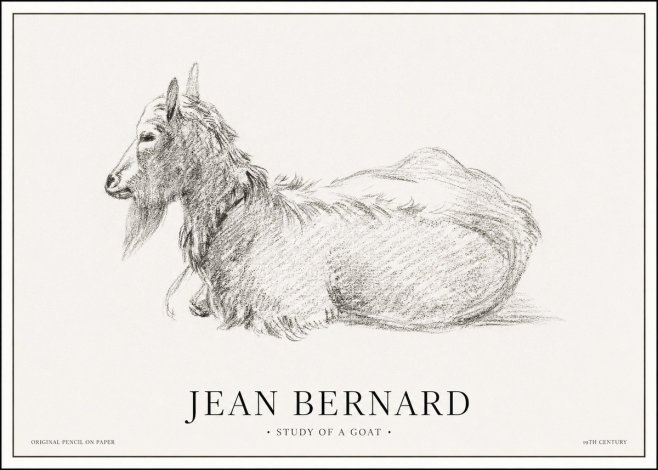 Jean Bernard Study of a Goat I No1 - Póster