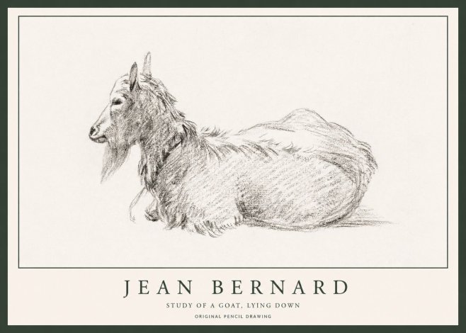Jean Bernard Study of a Goat I No6 - Póster