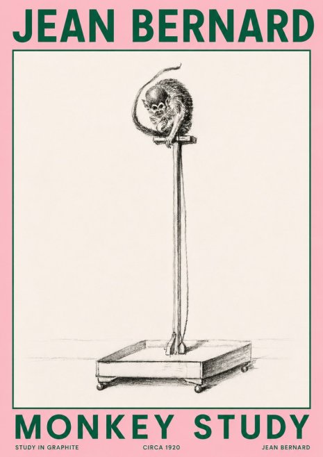 Jean Bernard Monkey Study No4 - Póster