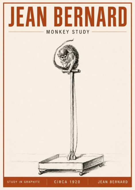 Jean Bernard Monkey Study No5 - Póster