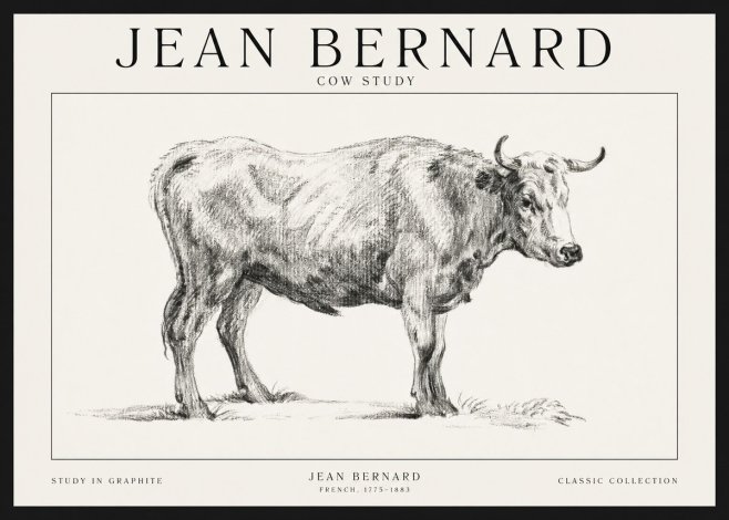 Jean Bernard Cow Study No1 - Póster