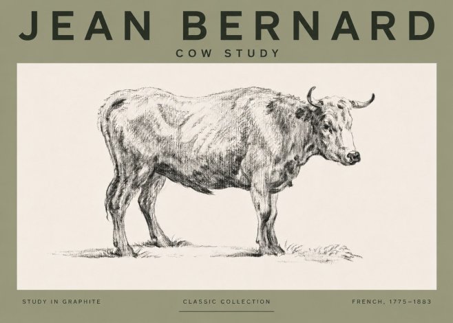 Jean Bernard Cow Study No4 - Póster