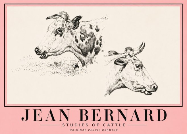 Jean Bernard Studies of Cattle I No5 - Póster