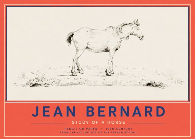 Jean Bernard Study of a Horse IV No2 - Póster