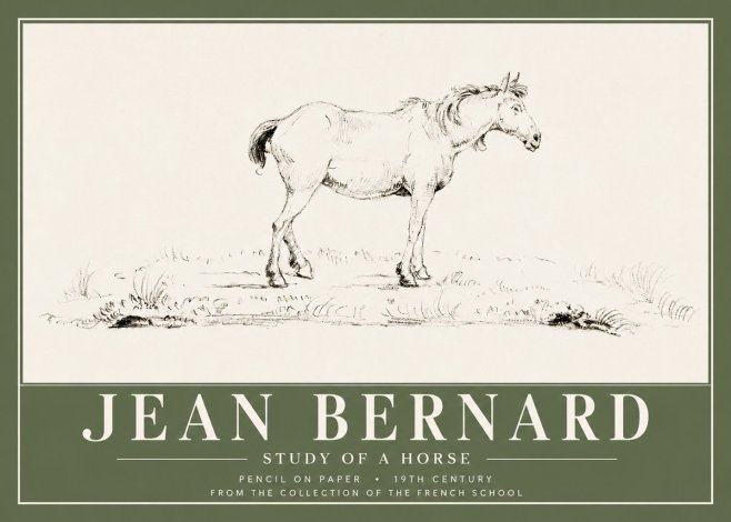 Jean Bernard Study of a Horse IV No6 - Póster