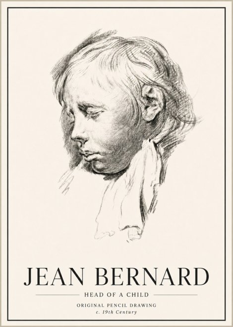 Jean Bernard Head of a Child No5 - Póster