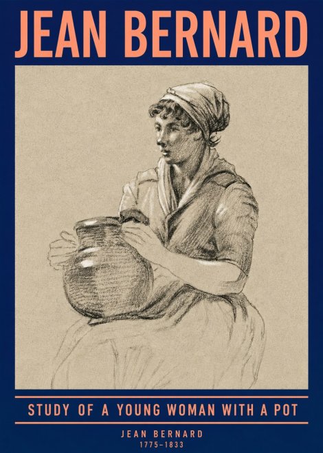 Jean Bernard Study of a Young Woman with a Pot No4 - Póster