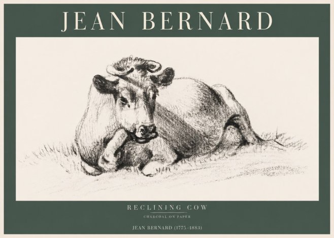 Jean Bernard Reclining Cow I No2 - Póster