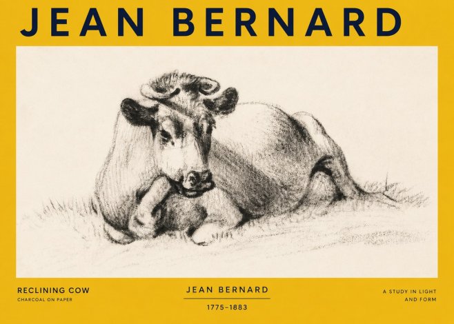 Jean Bernard Reclining Cow I No3 - Póster
