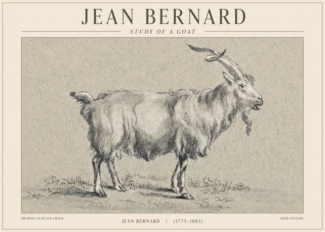 Jean Bernard Study of a Goat II No1 - Póster