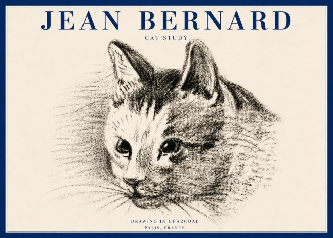 Jean Bernard Cat Study III No6 - Póster