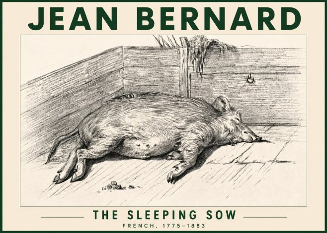 Jean Bernard The Sleeping Sow No4 - Póster
