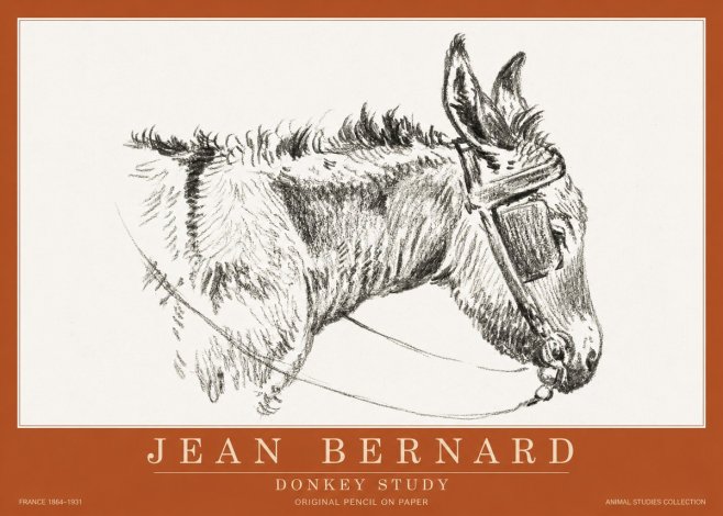Jean Bernard Donkey Study II No2 - Póster