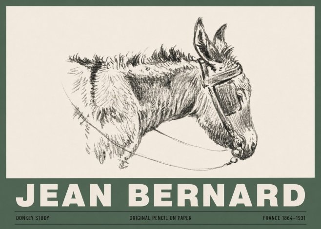 Jean Bernard Donkey Study II No3 - Póster