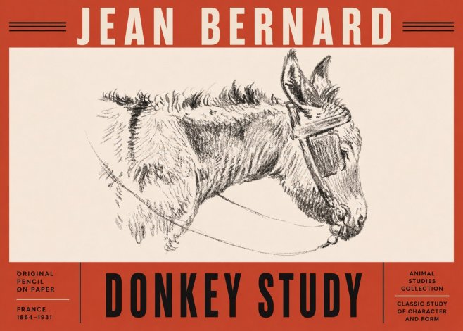 Jean Bernard Donkey Study II No5 - Póster