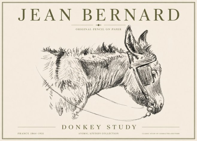 Jean Bernard Donkey Study II No6 - Póster